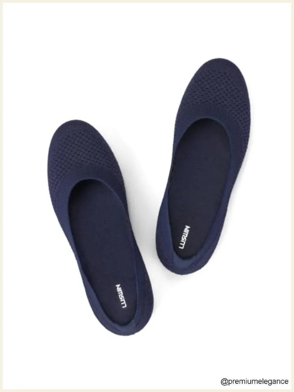 Minimalist Ballet Flats Round Toe Knit Flats Comfortable Slip On Work Office
